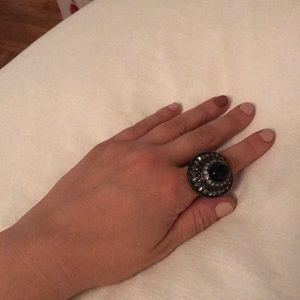 Silver & Black Cocktail ring
